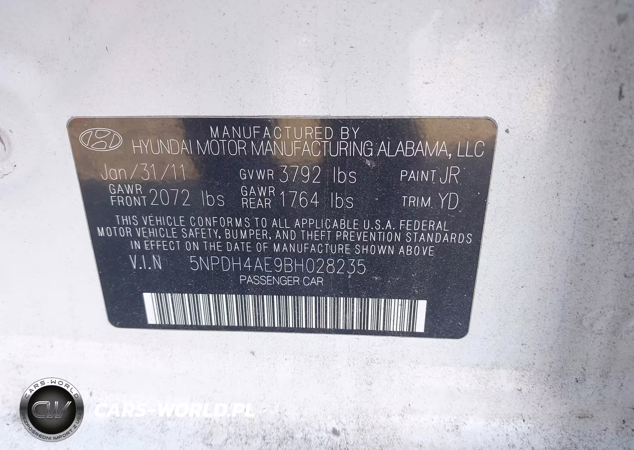 2011 Hyundai Elantra Gls VIN:5NPDH4AE9BH028235 - 9