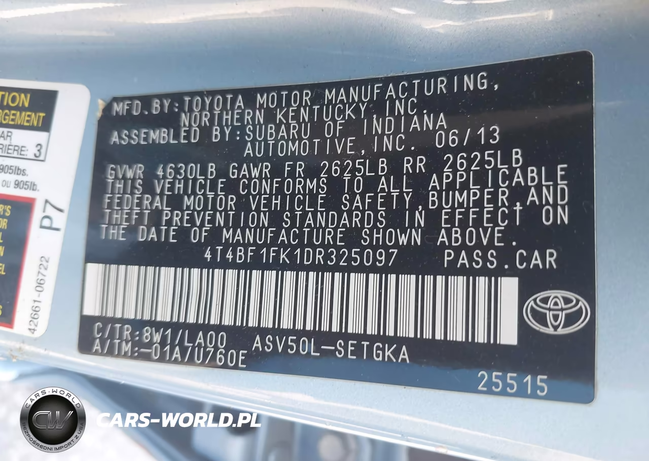 2013 Toyota Camry Xle VIN:4T4BF1FK1DR325097 - 9