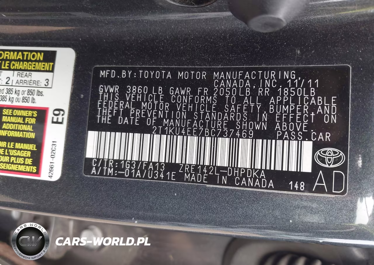 2011 Toyota Matrix VIN:2T1KU4EE7BC737469 - 9