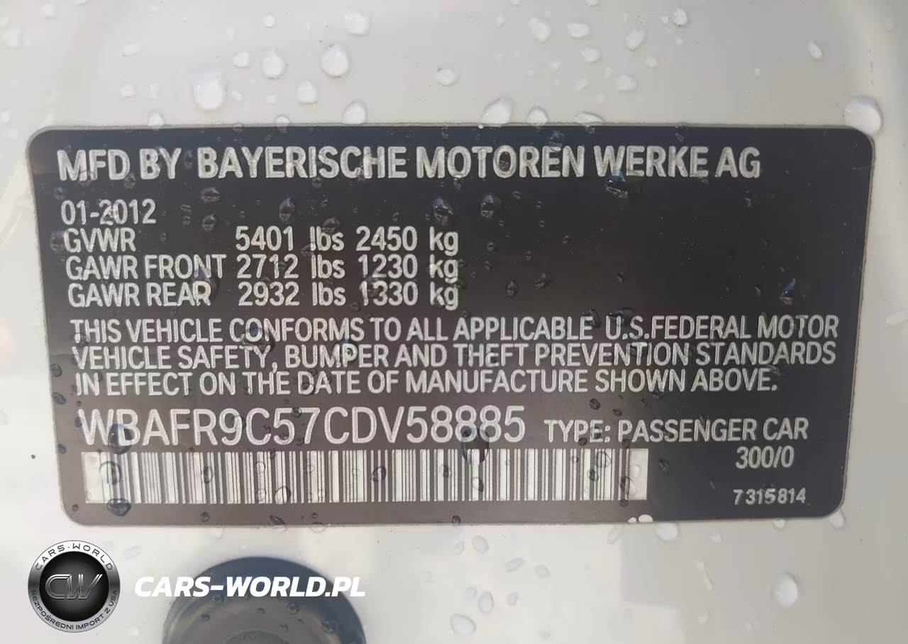 2012 BMW 550I VIN:WBAFR9C57CDV58885 - 9