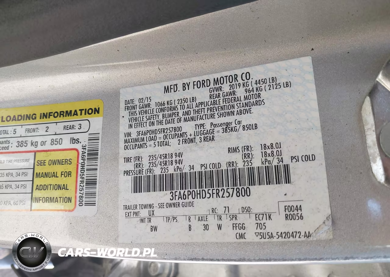 2015 Ford Fusion Se VIN:3FA6P0HD5FR257800 - 9