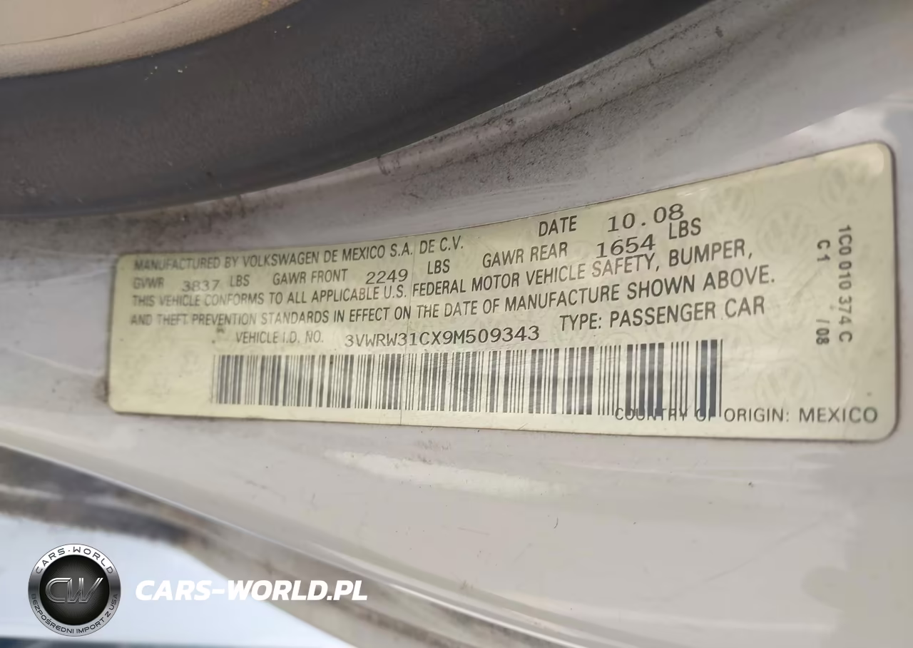 2009 Volkswagen New Beetle 2.5L VIN:3VWRW31CX9M509343 - 9