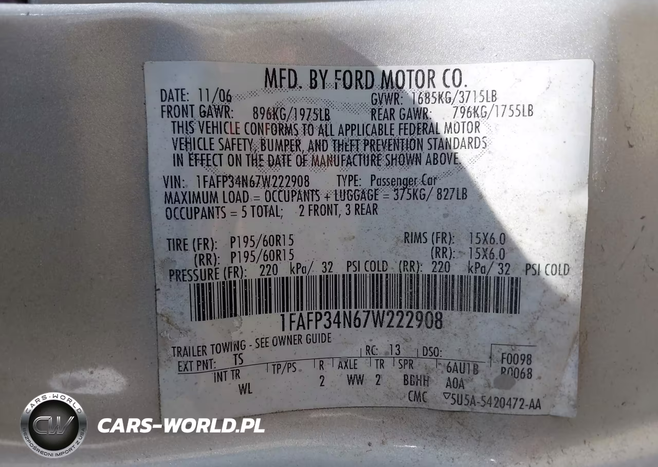 2007 Ford Focus S-Se-Ses VIN:1FAFP34N67W222908 - 9