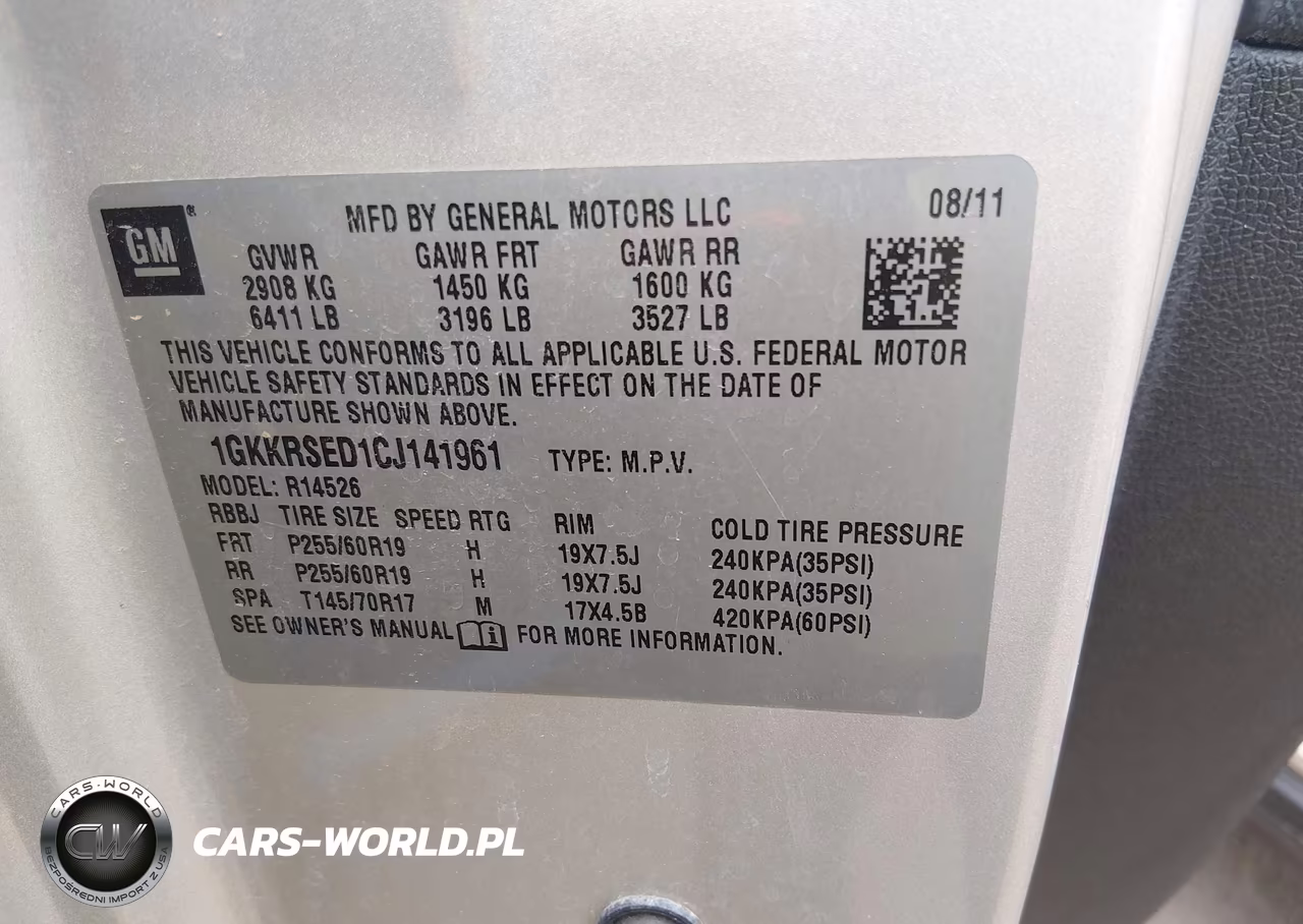 2012 GMC Acadia Slt-2 VIN:1GKKRSED1CJ141961 - 9