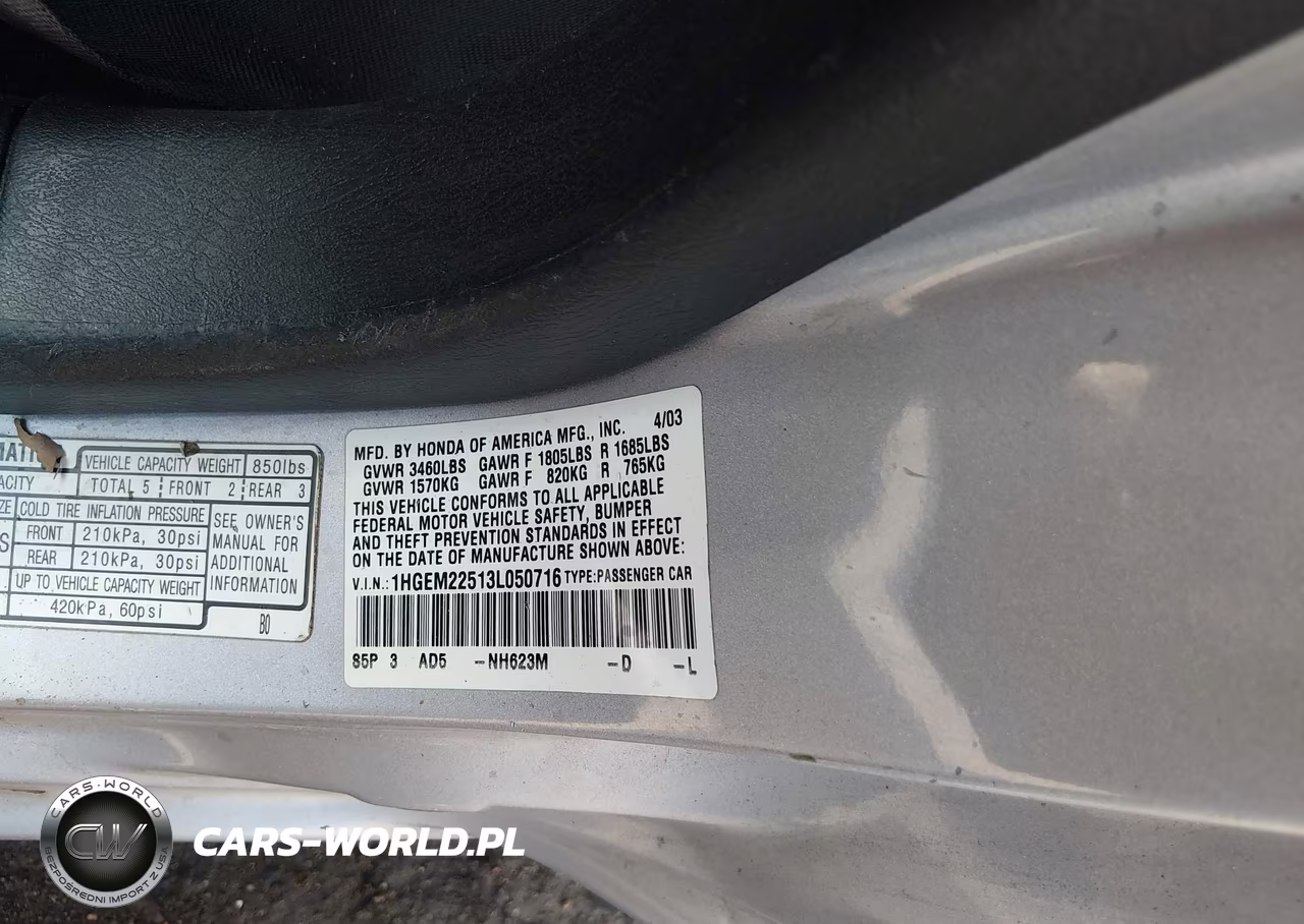 2003 Honda Civic Lx VIN:1HGEM22513L050716 - 9