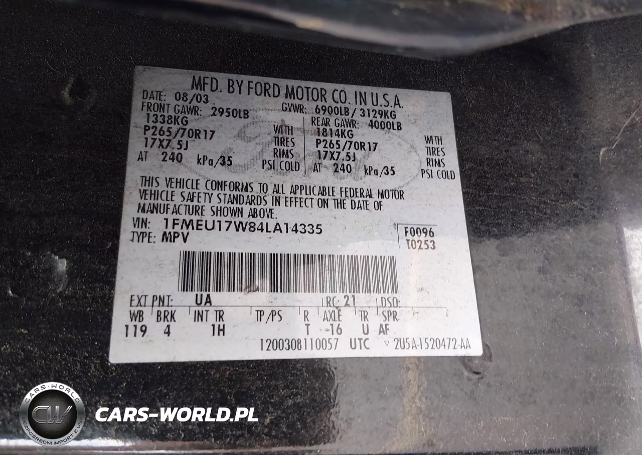 2004 Ford Expedition Eddie Bauer VIN:1FMEU17W84LA14335 - 9