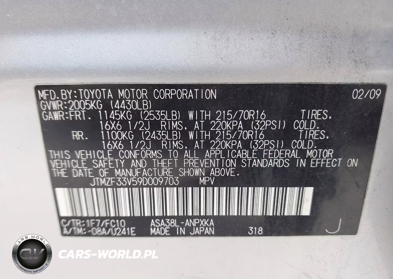 2009 Toyota Rav4 VIN:JTMZF33V59D009703 - 9