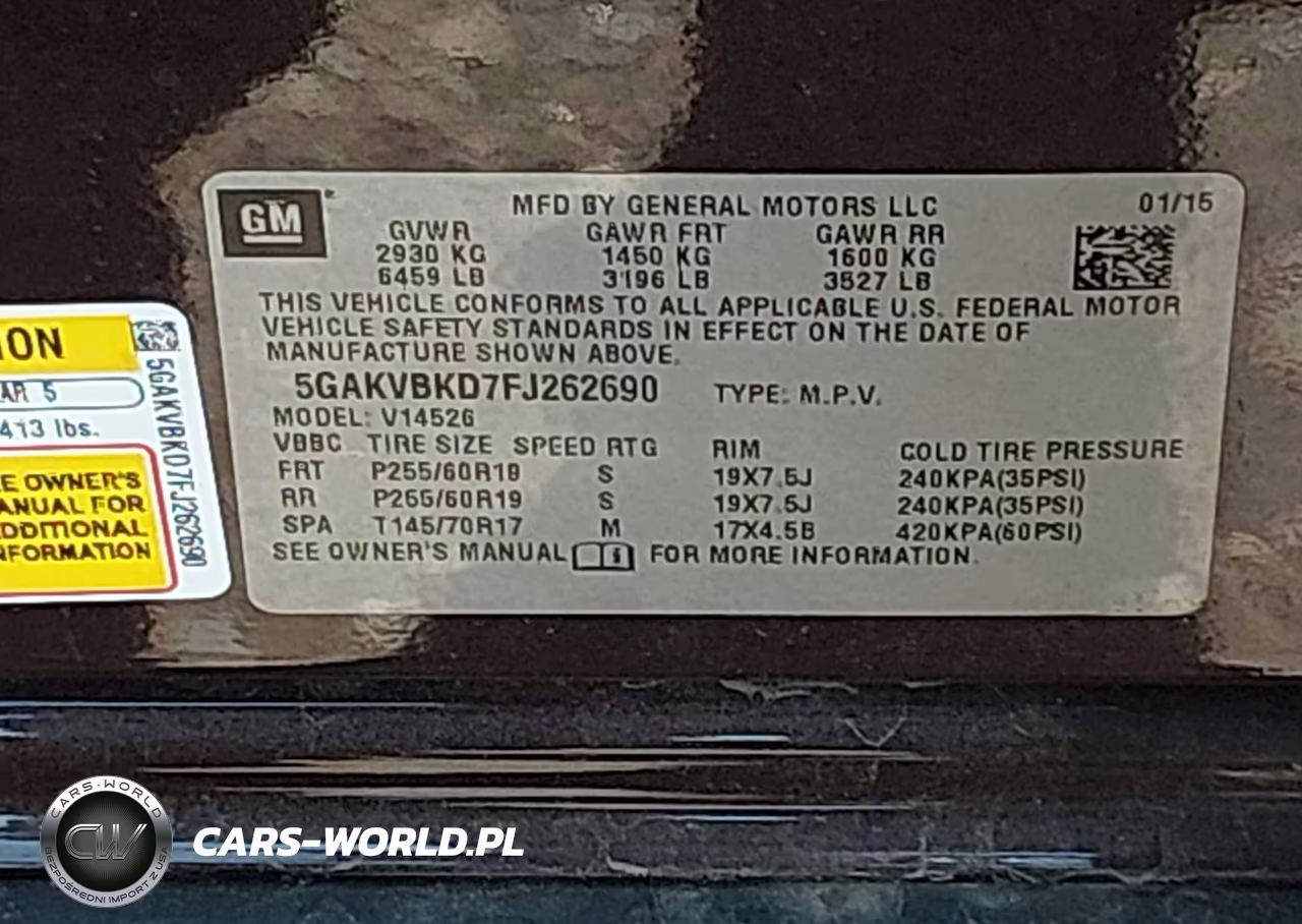 2015 Buick Enclave Leather VIN:5GAKVBKD7FJ262690 - 9