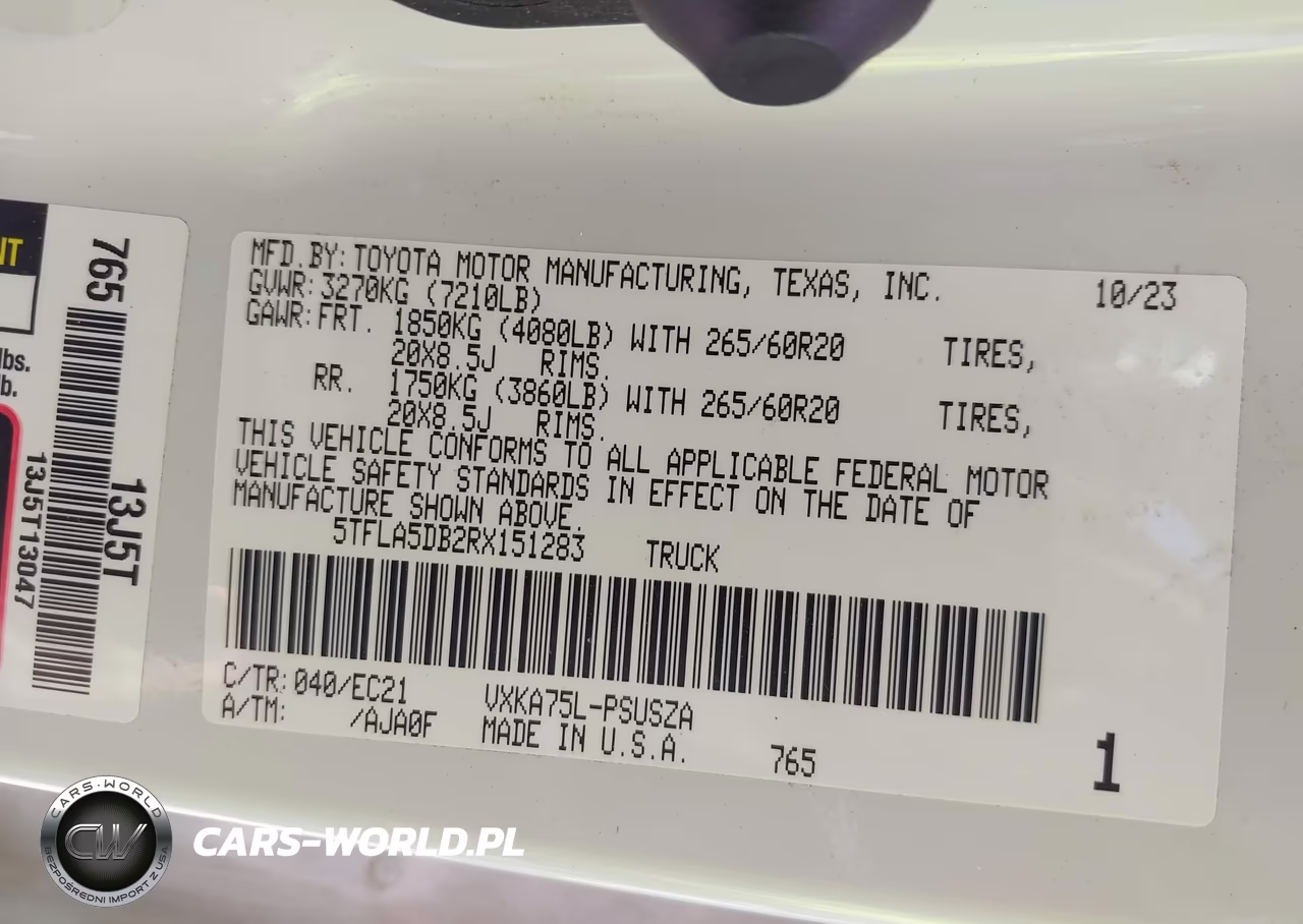 2024 Toyota Tundra Sr5 VIN:5TFLA5DB2RX151283 - 9