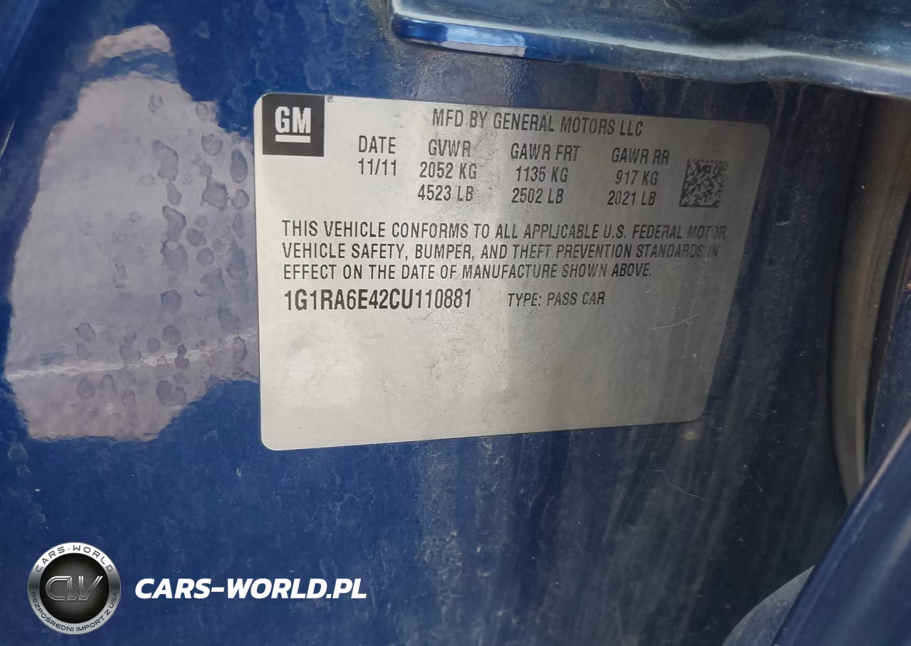 2012 Chevrolet Volt VIN:1G1RA6E42CU110881 - 9