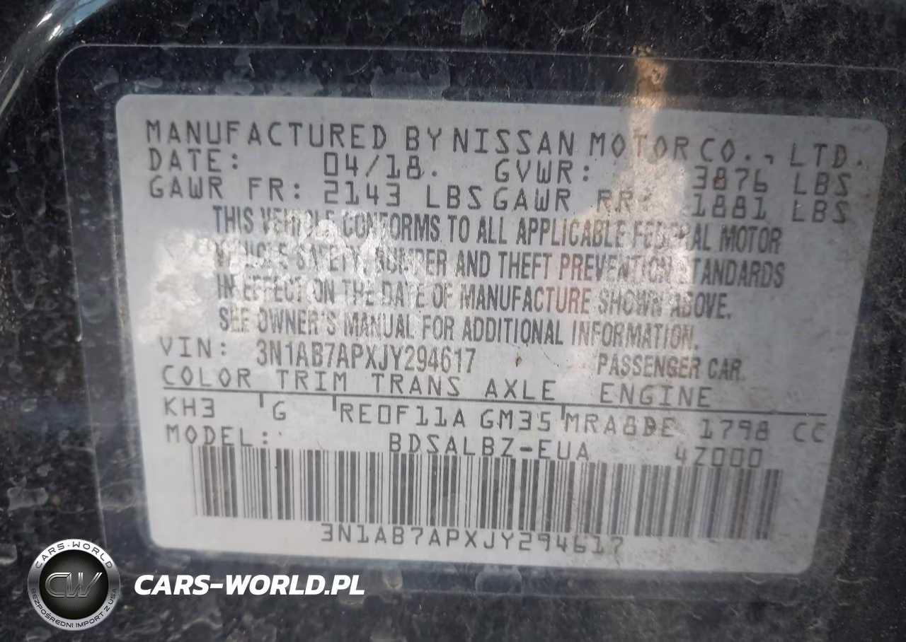 2018 Nissan Sentra S VIN:3N1AB7APXJY294617 - 9