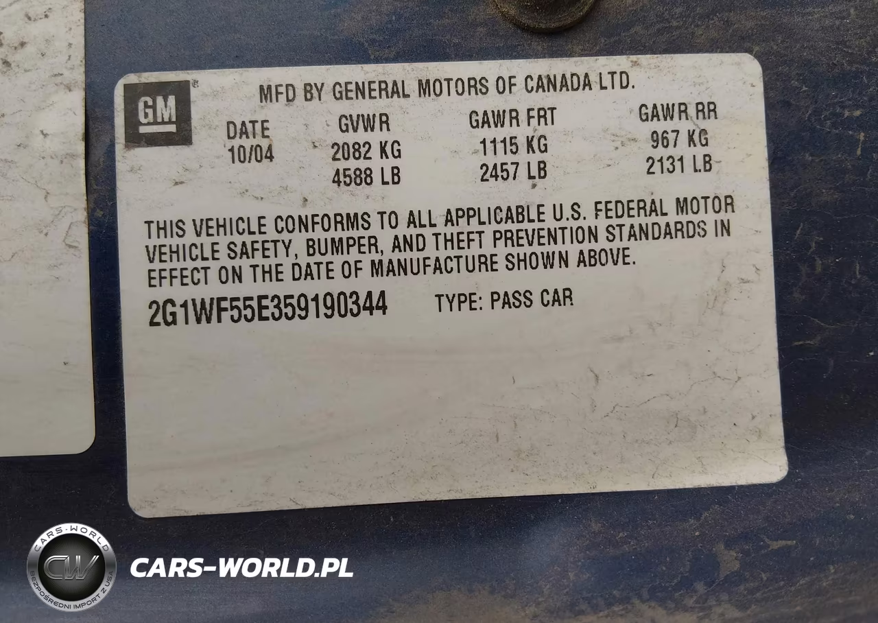 2005 Chevrolet Impala VIN:2G1WF55E359190344 - 9