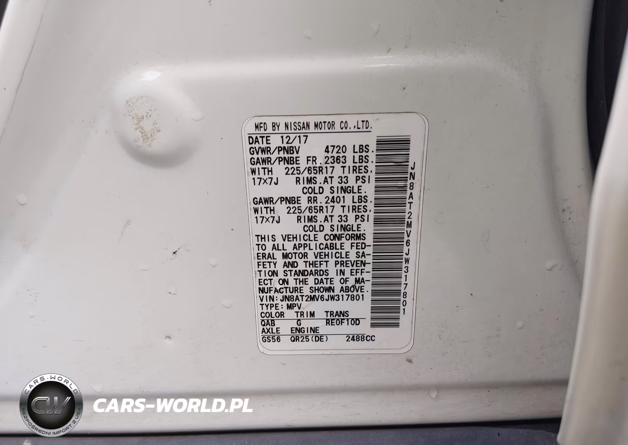2018 Nissan Rogue Sv VIN:JN8AT2MV6JW317801 - 9