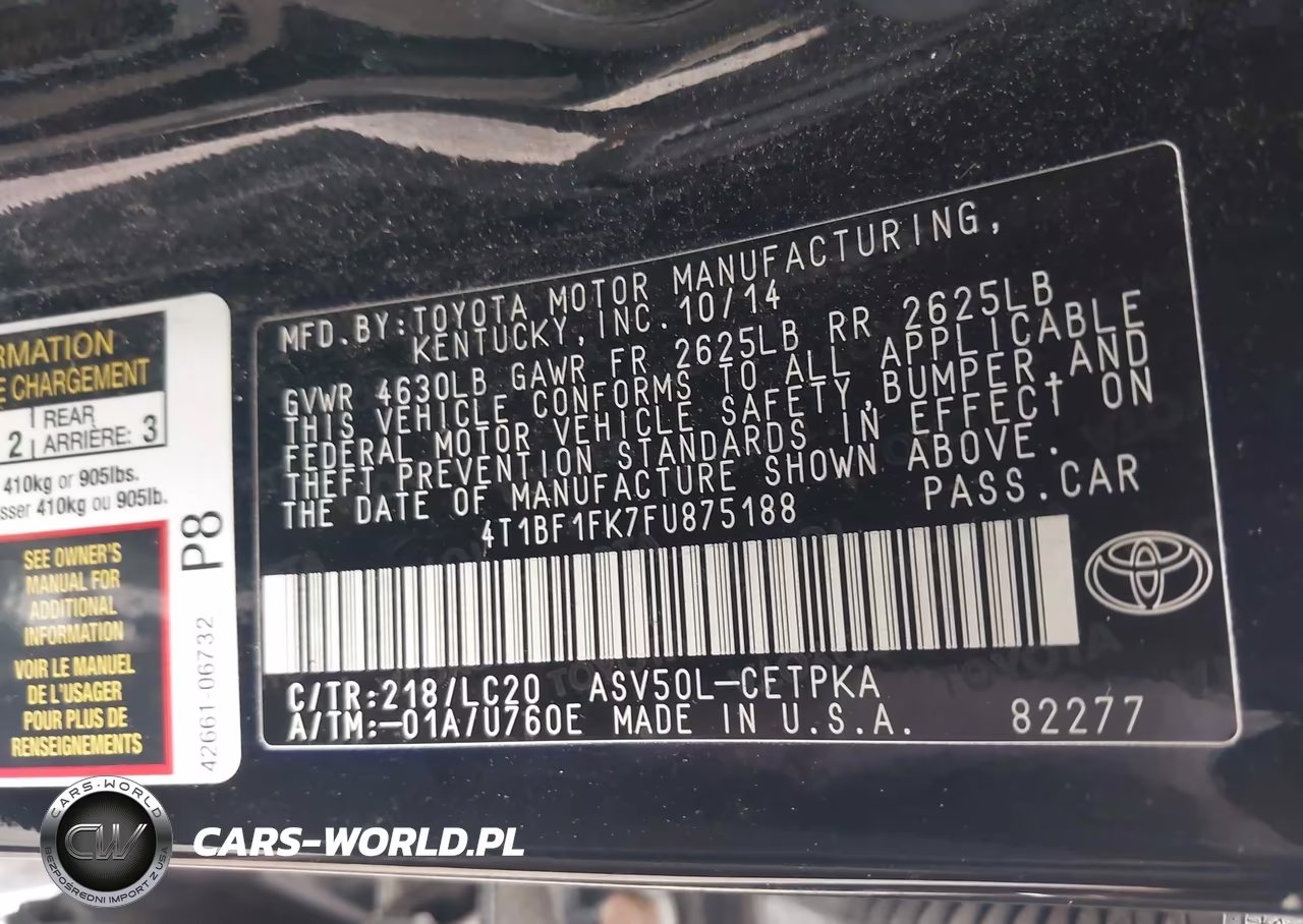 2015 Toyota Camry Xse VIN:4T1BF1FK7FU875188 - 9