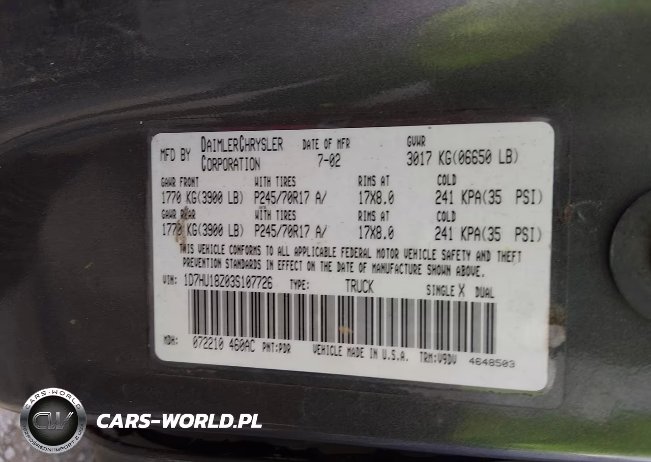 2003 Dodge Ram 1500 Slt-Laramie-St VIN:1D7HU18Z03S107726 - 9