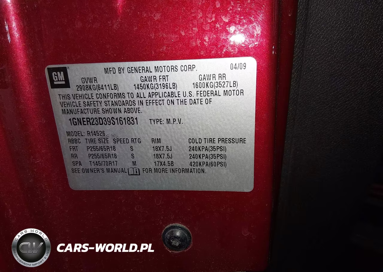 2009 Chevrolet Traverse Lt VIN:1GNER23D39S161831 - 9