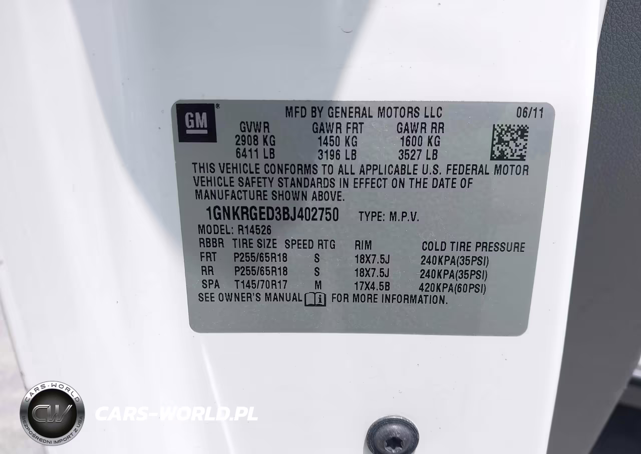 2011 Chevrolet Traverse 1Lt VIN:1GNKRGED3BJ402750 - 9
