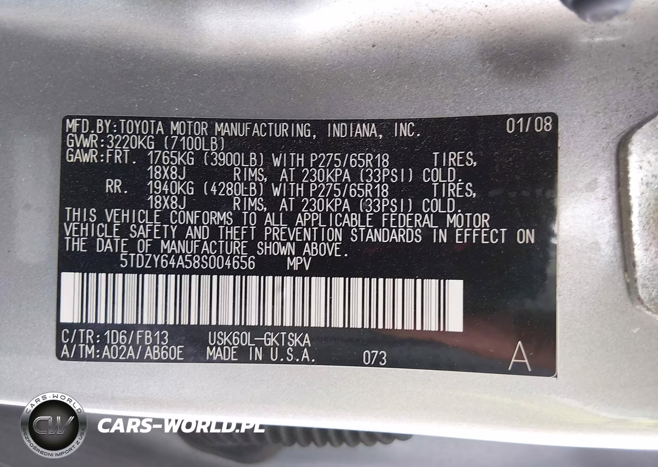 2008 Toyota Sequoia Sr5 5.7L V8 VIN:5TDZY64A58S004656 - 9