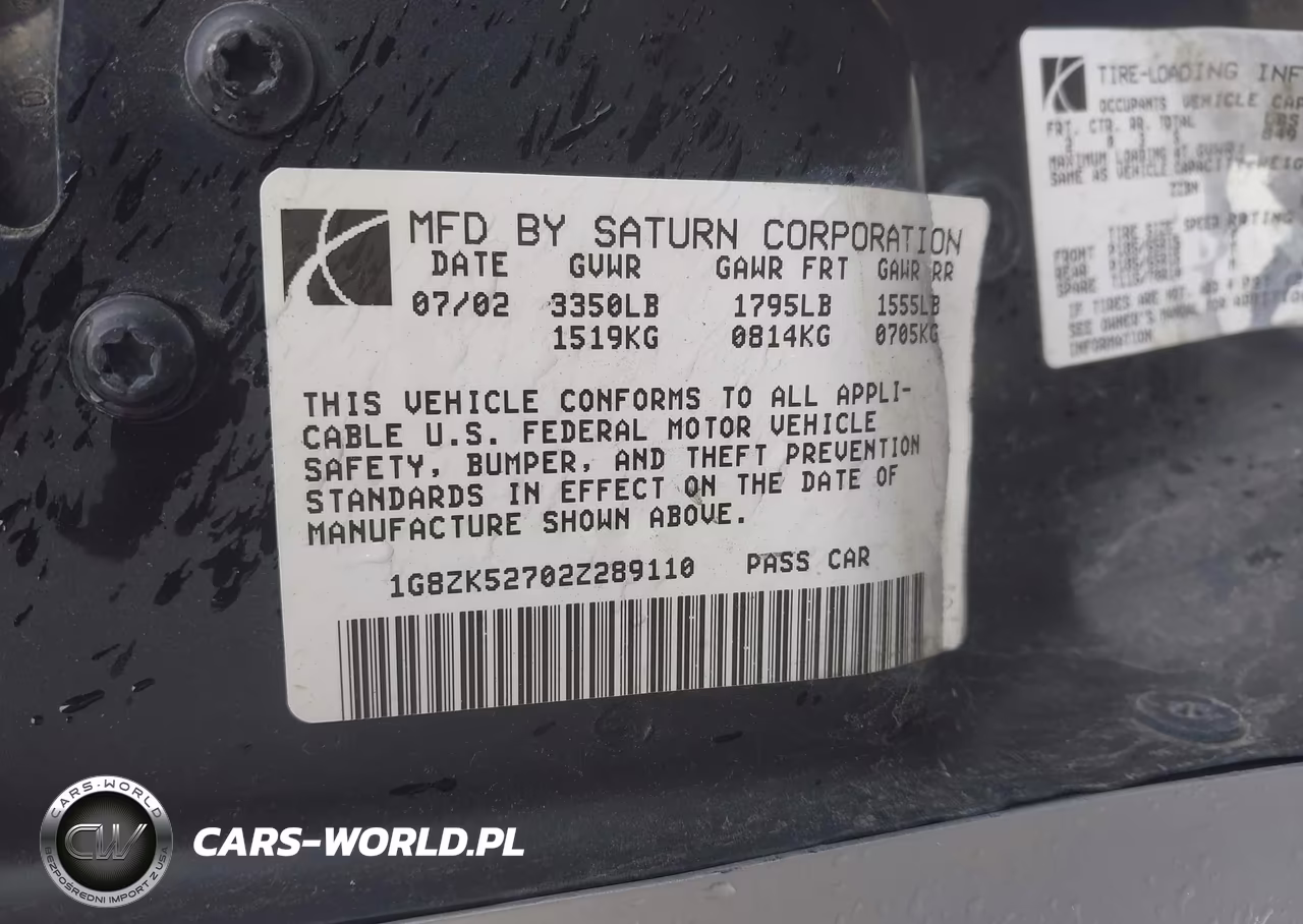 2002 Saturn S-Series Sl2 VIN:1G8ZK52702Z289110 - 9