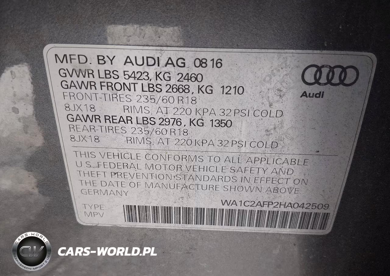 2017 Audi Q5 2.0T Premium VIN:WA1C2AFP2HA042509 - 9
