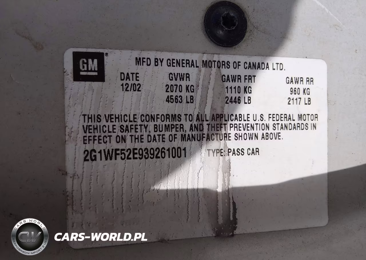 2003 Chevrolet Impala VIN:2G1WF52E939261001 - 9