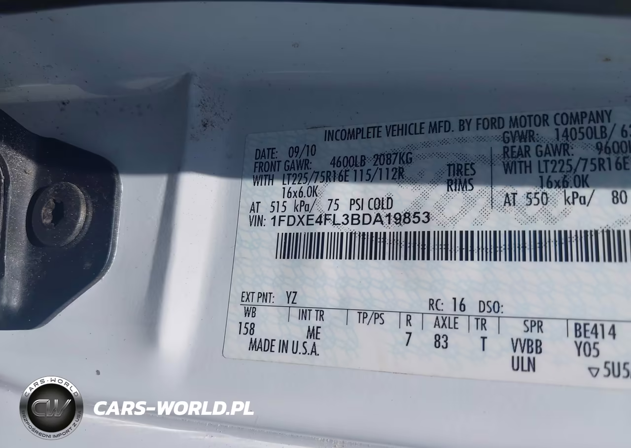 2011 Ford Econoline Commercial Cutaway VIN:1FDXE4FL3BDA19853 - 8