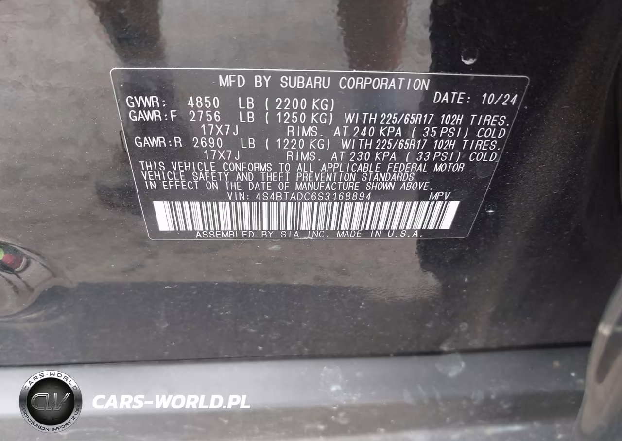 2025 Subaru Outback Premium VIN:4S4BTADC6S3168894 - 9
