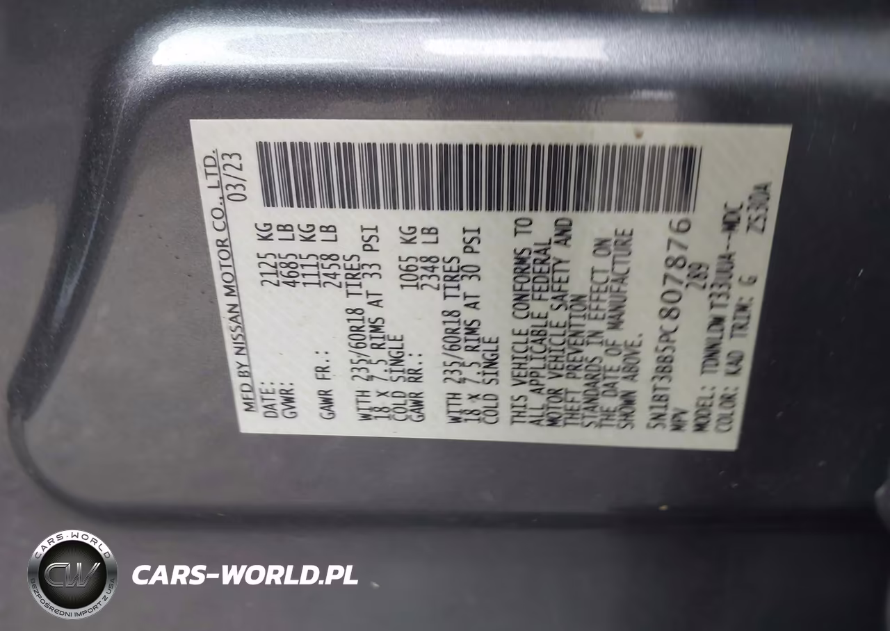 2023 Nissan Rogue Sv Intelligent Awd VIN:5N1BT3BB5PC807876 - 9