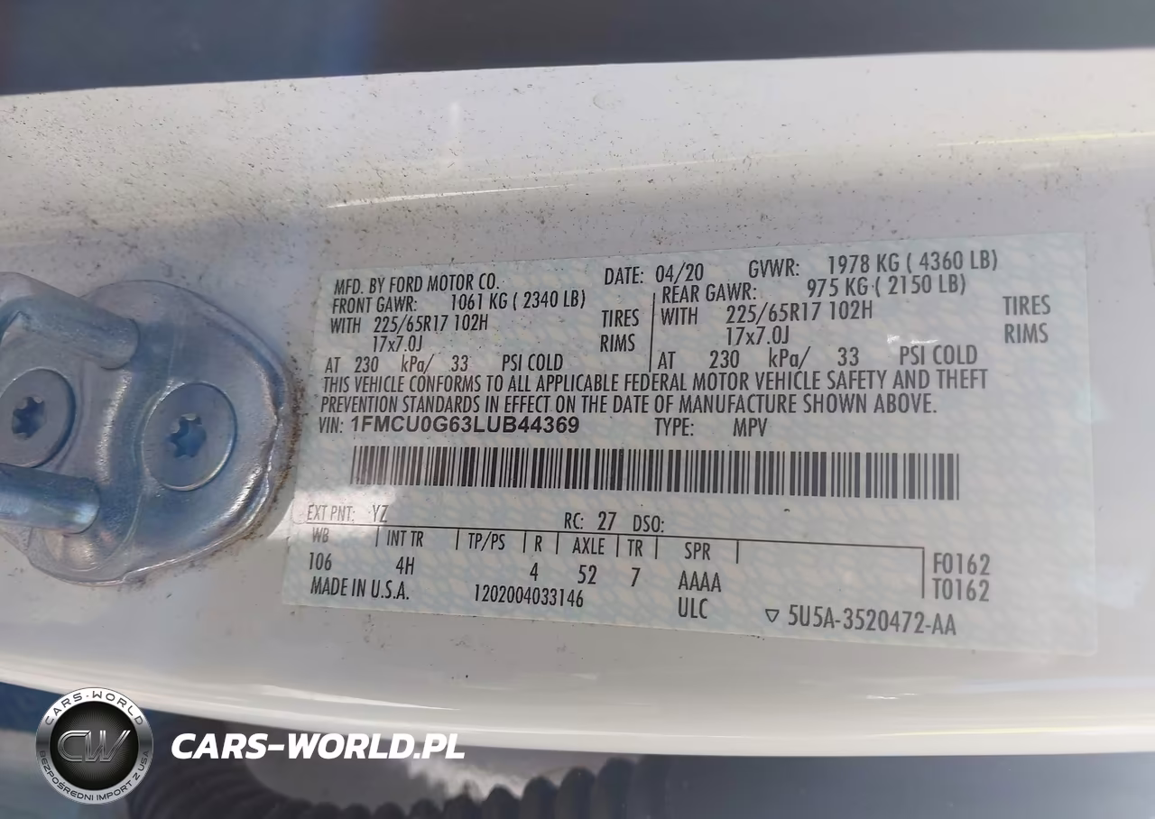 2020 Ford Escape Se VIN:1FMCU0G63LUB44369 - 9