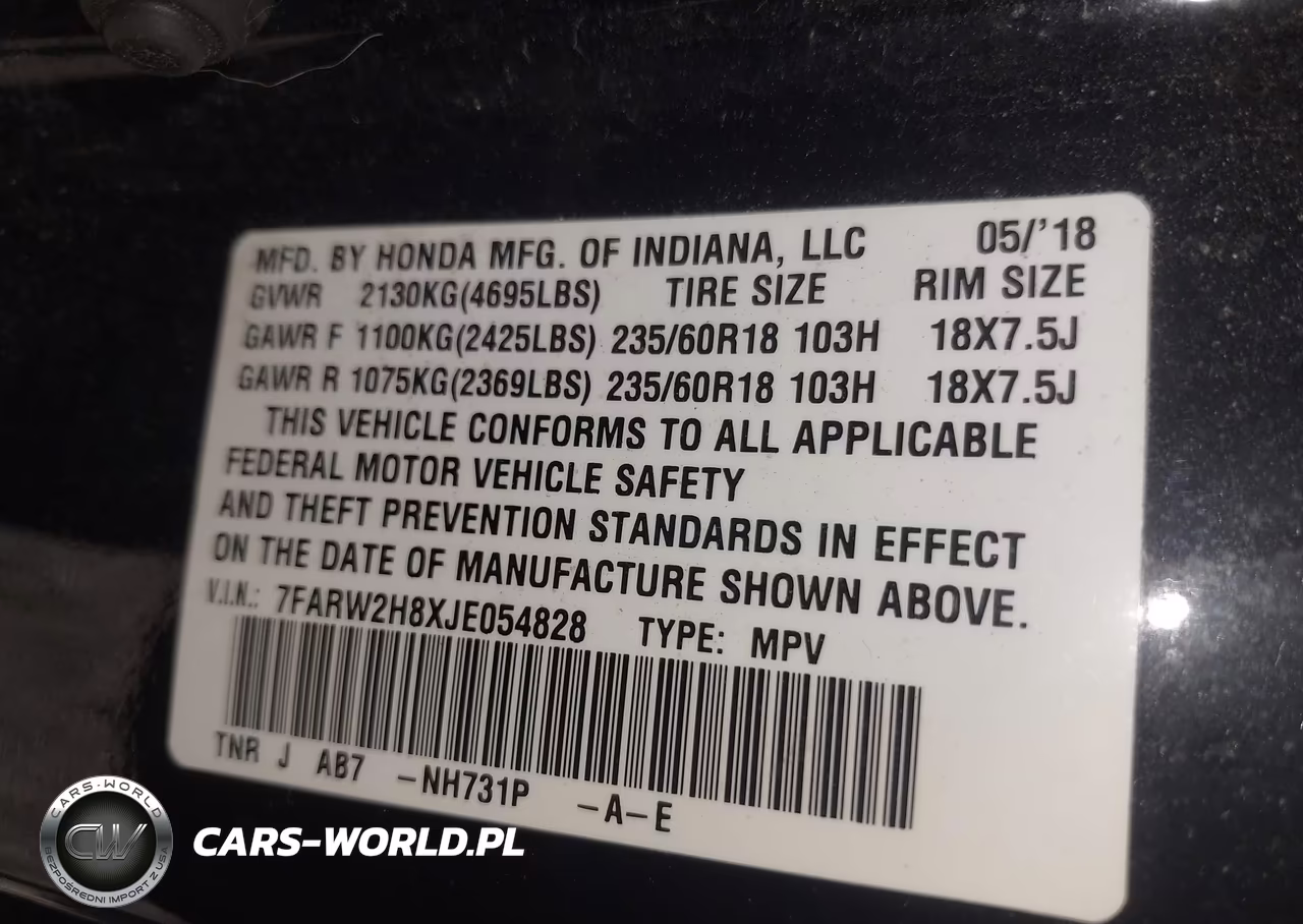 2018 Honda Cr-V Ex-L-Ex-L Navi VIN:7FARW2H8XJE054828 - 9