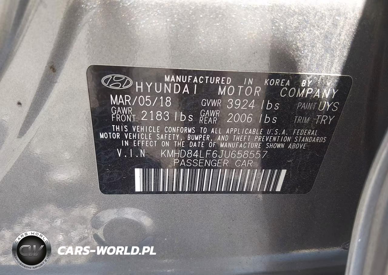 2018 Hyundai Elantra Limited VIN:KMHD84LF6JU658557 - 9