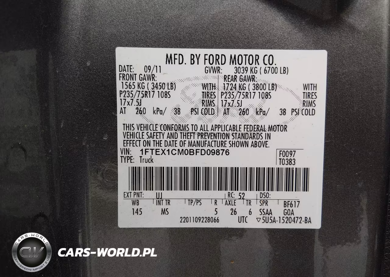 2011 Ford F-150 Xlt VIN:1FTEX1CM0BFD09876 - 9