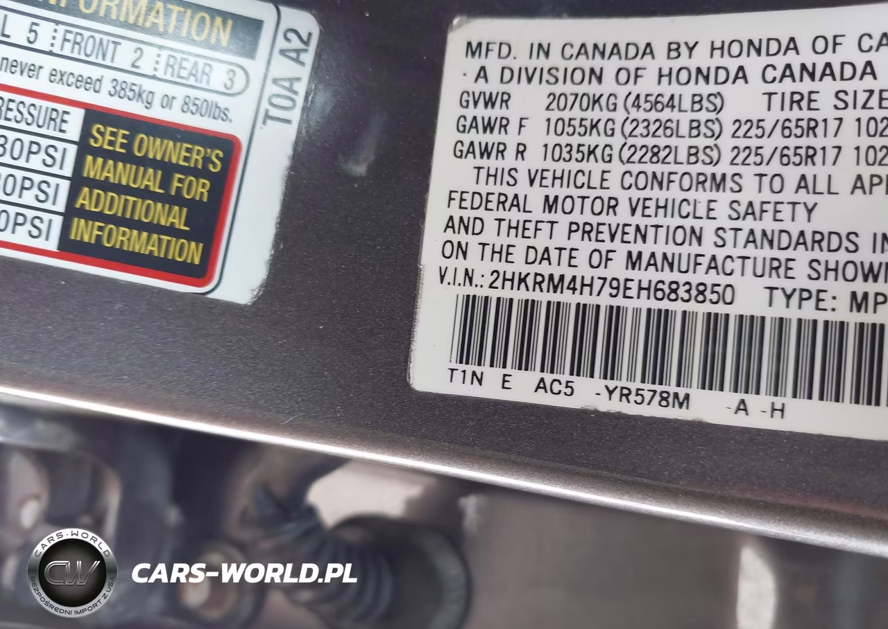 2014 Honda Cr-V Ex-L VIN:2HKRM4H79EH683850 - 9