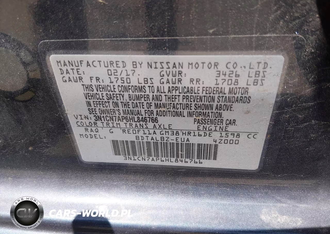2017 Nissan Versa 1.6 Sv VIN:3N1CN7AP6HL846766 - 9