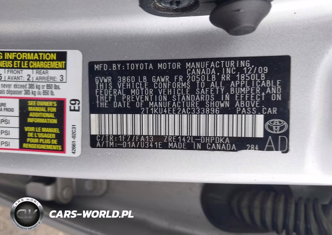 2010 Toyota Matrix VIN:2T1KU4EE2AC333896 - 9