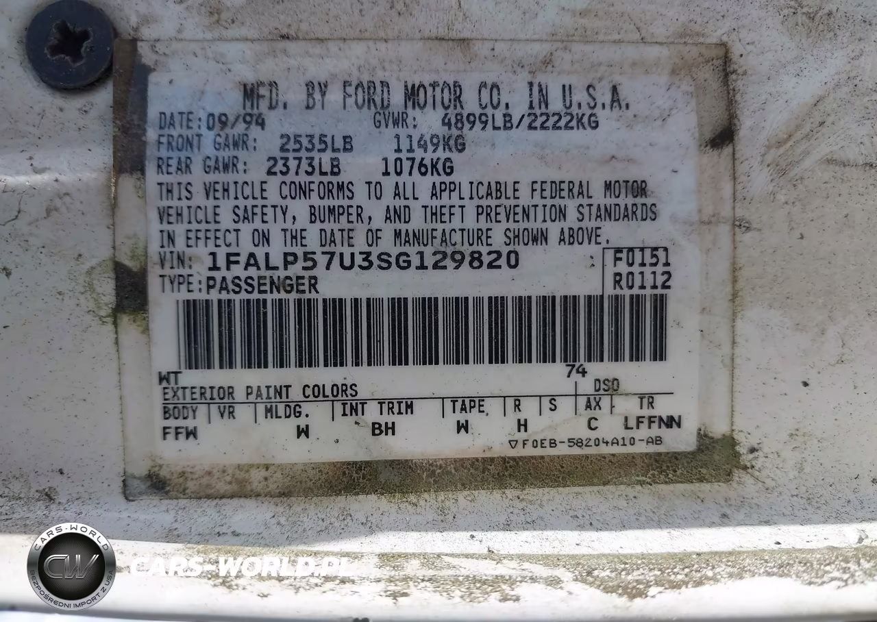 1995 Ford Taurus Gl VIN:1FALP57U3SG129820 - 9