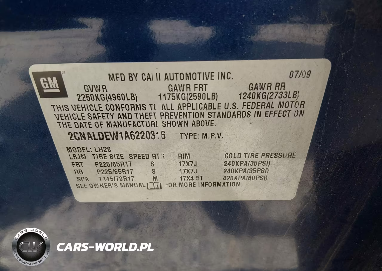 2010 Chevrolet Equinox Lt VIN:2CNALDEW1A6220316 - 9