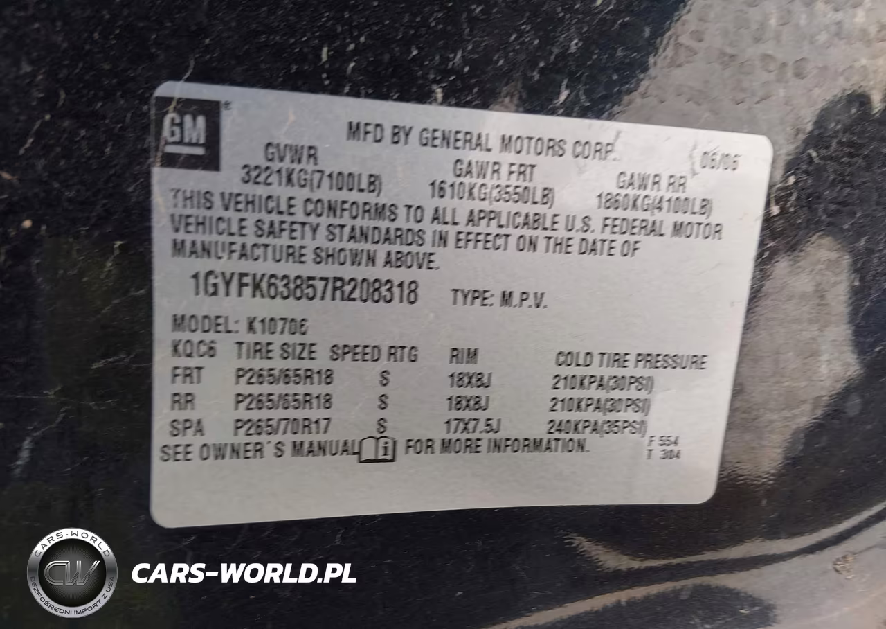 2007 Cadillac Escalade VIN:1GYFK63857R208318 - 9