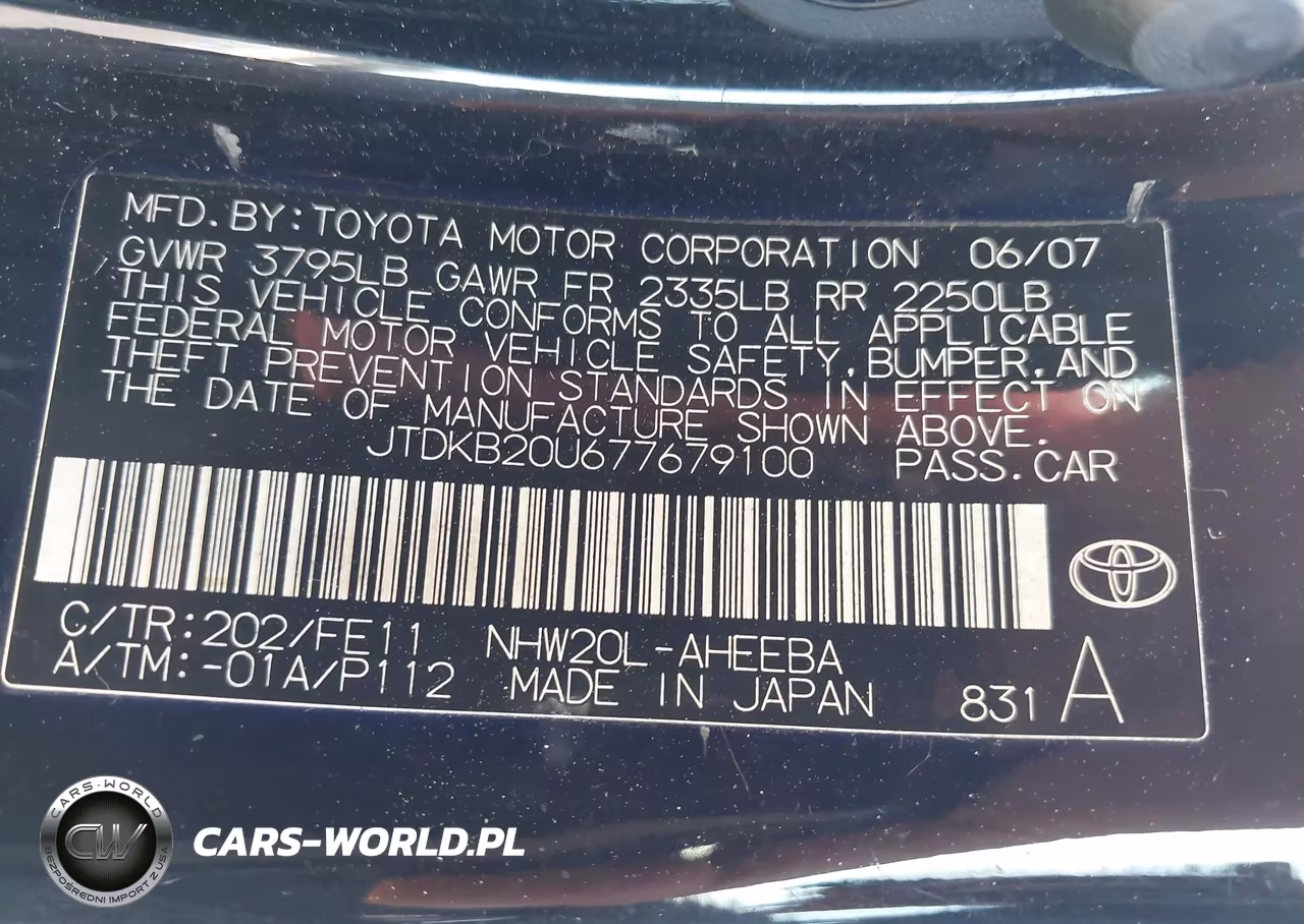 2007 Toyota Prius VIN:JTDKB20U677679100 - 9
