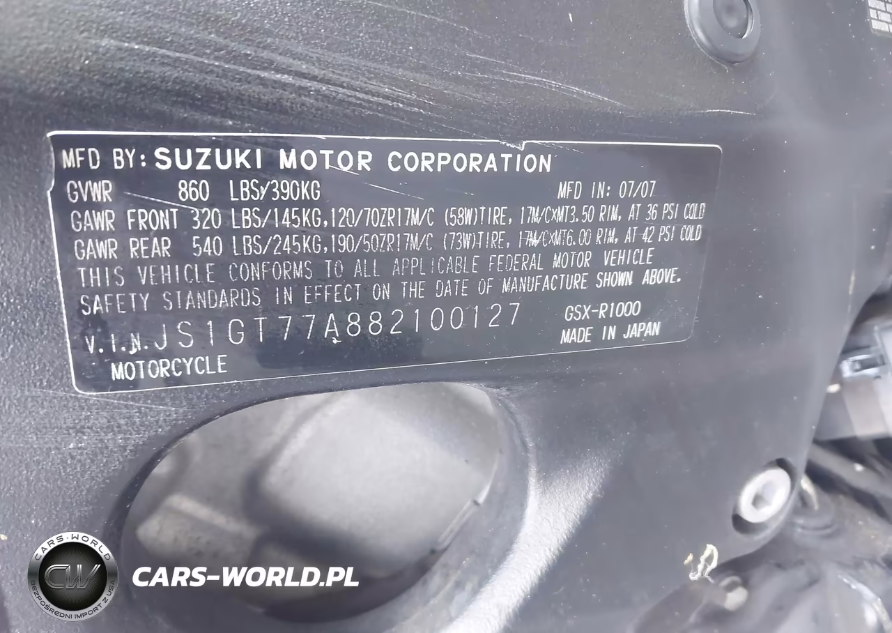 2008 Suzuki Gsx-R1000 VIN:JS1GT77A882100127 - 10