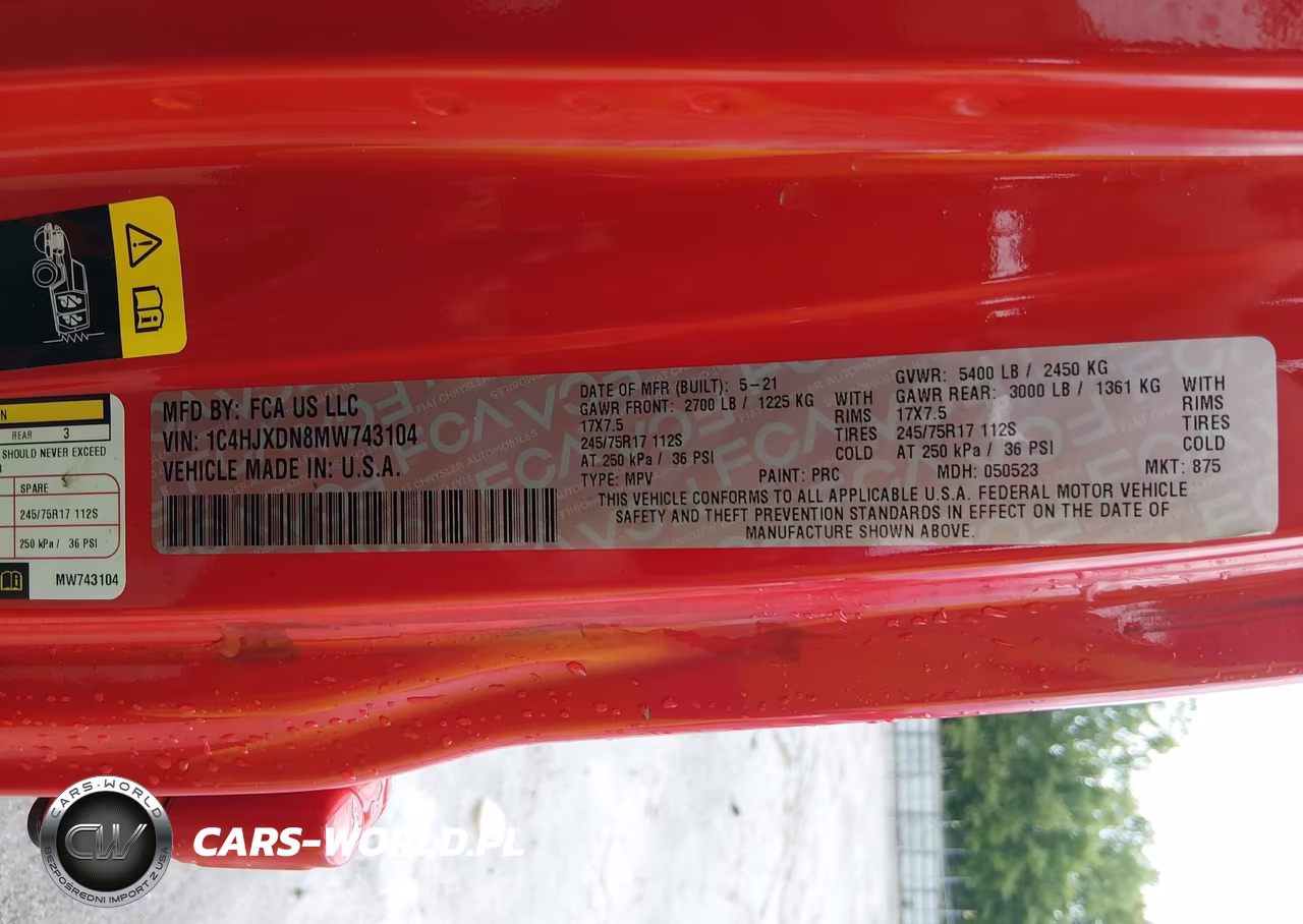 2021 Jeep Wrangler Unlimited Sport S 4X4 VIN:1C4HJXDN8MW743104 - 9
