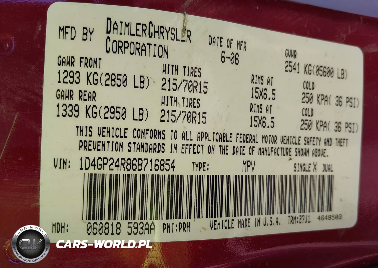 2006 Dodge Grand Caravan Se VIN:1D4GP24R86B716854 - 9