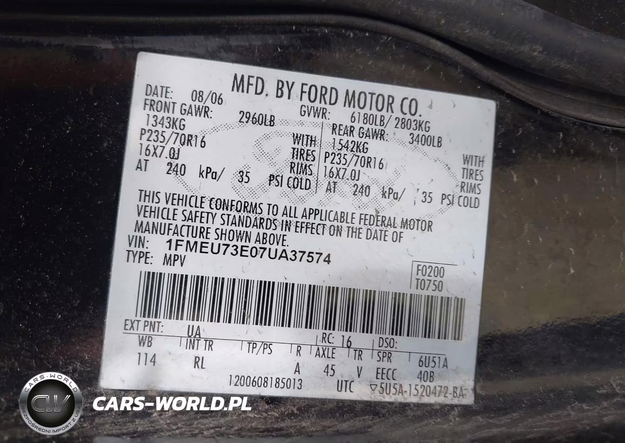 2007 Ford Explorer Xlt VIN:1FMEU73E07UA37574 - 9