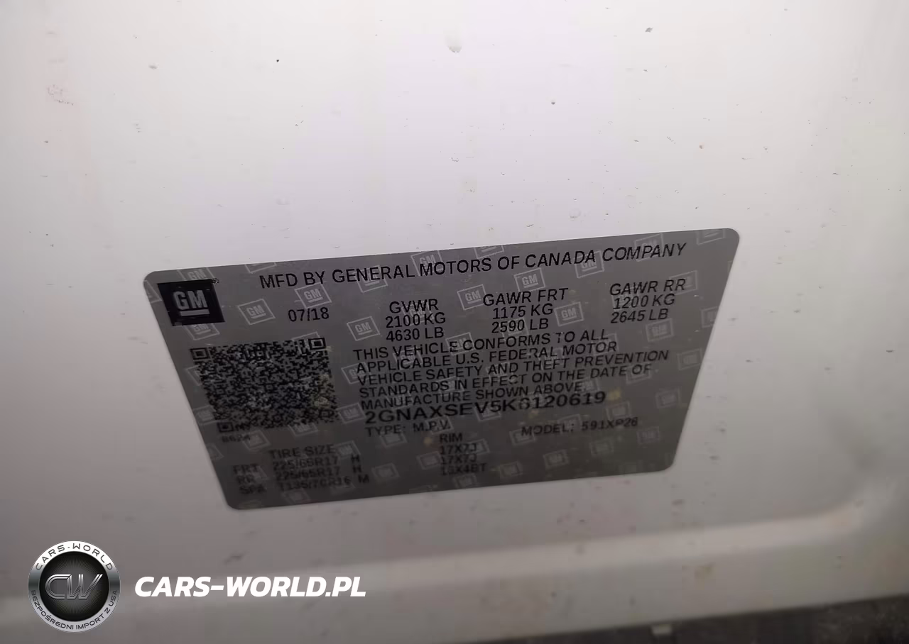 2019 Chevrolet Equinox Ls VIN:2GNAXSEV5K6120619 - 9