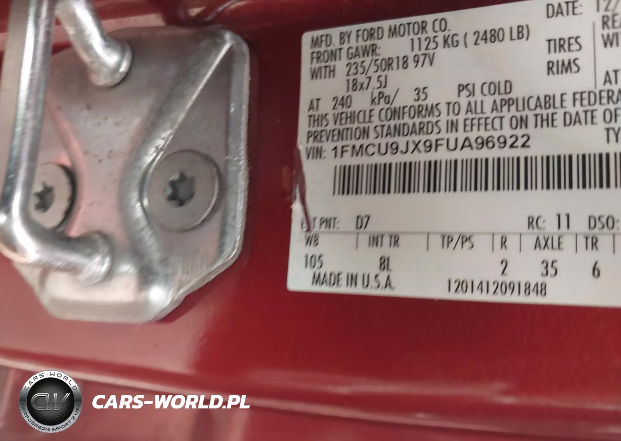2015 Ford Escape Titanium VIN:1FMCU9JX9FUA96922 - 9