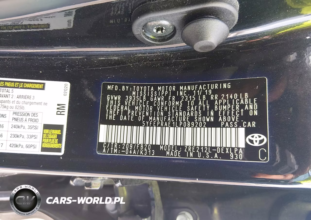 2020 Toyota Corolla Le VIN:5YFEPRAE1LP089202 - 9