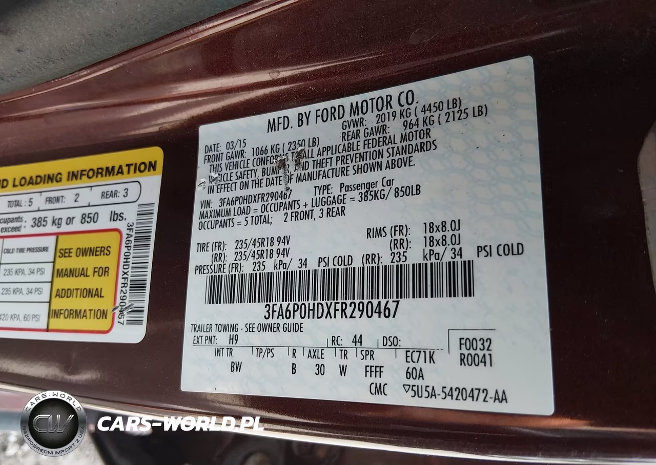 2015 Ford Fusion Se VIN:3FA6P0HDXFR290467 - 9
