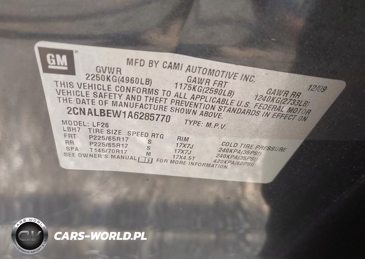 2010 Chevrolet Equinox Ls VIN:2CNALBEW1A6285770 - 9