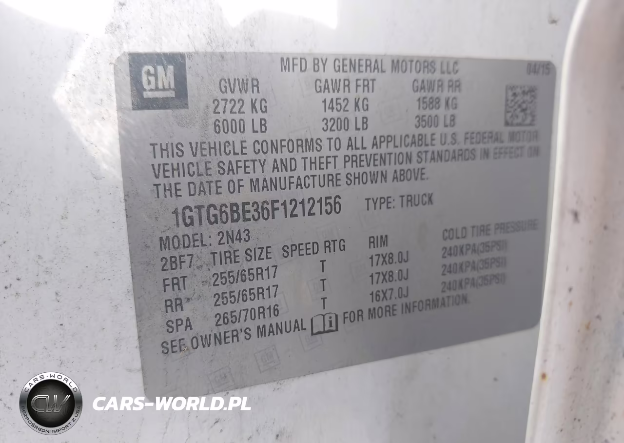 2015 GMC Canyon 4Wd Sle VIN:1GTG6BE36F1212156 - 9