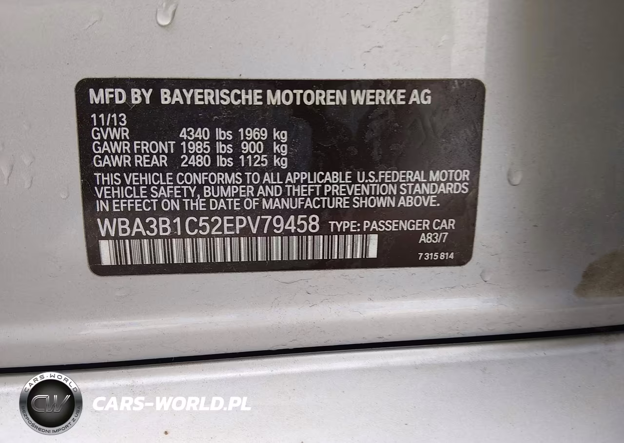 2014 BMW 320I VIN:WBA3B1C52EPV79458 - 9